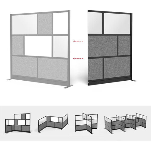 Luxor-MW-5370-XCGB Modular Room Divider Add-On Wall (53 x 70", Black)