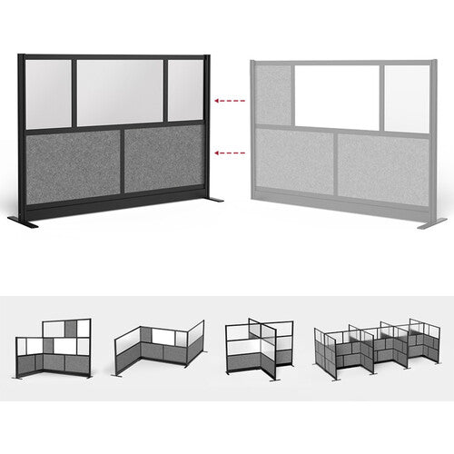 Luxor-MW-7048-FCGB Modular Room Divider Starter Wall (70 x 48", Black)
