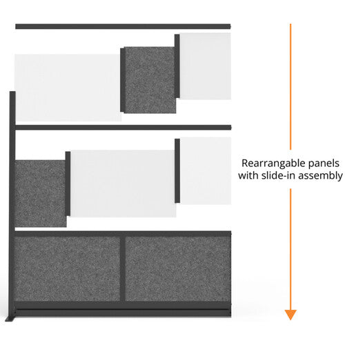 Luxor Modular Room Divider Add-On Wall with Whiteboard (70 x 48")