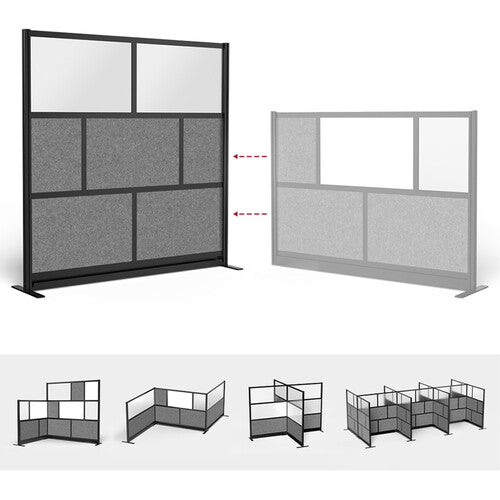 Luxor-MW-7070-FCGB Modular Room Divider Starter Wall (70" x 70", Silver)