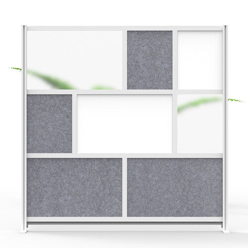 Luxor Modular Room Divider Starter Wall with Whiteboard (70 x 70")