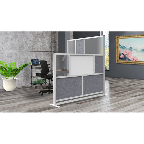 Luxor Modular Room Divider Starter Wall with Whiteboard (70 x 70")