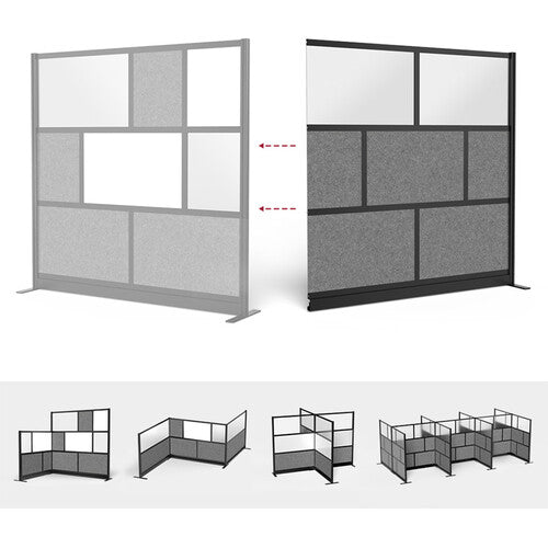 Luxor-MW-7070-XCGB Modular Room Divider Add-On Wall (70 x 70", Black)
