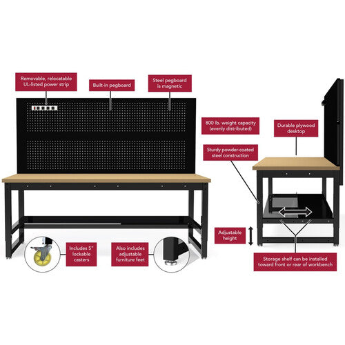 Luxor-DTWS001 Industrial Height-Adjustable Workbench