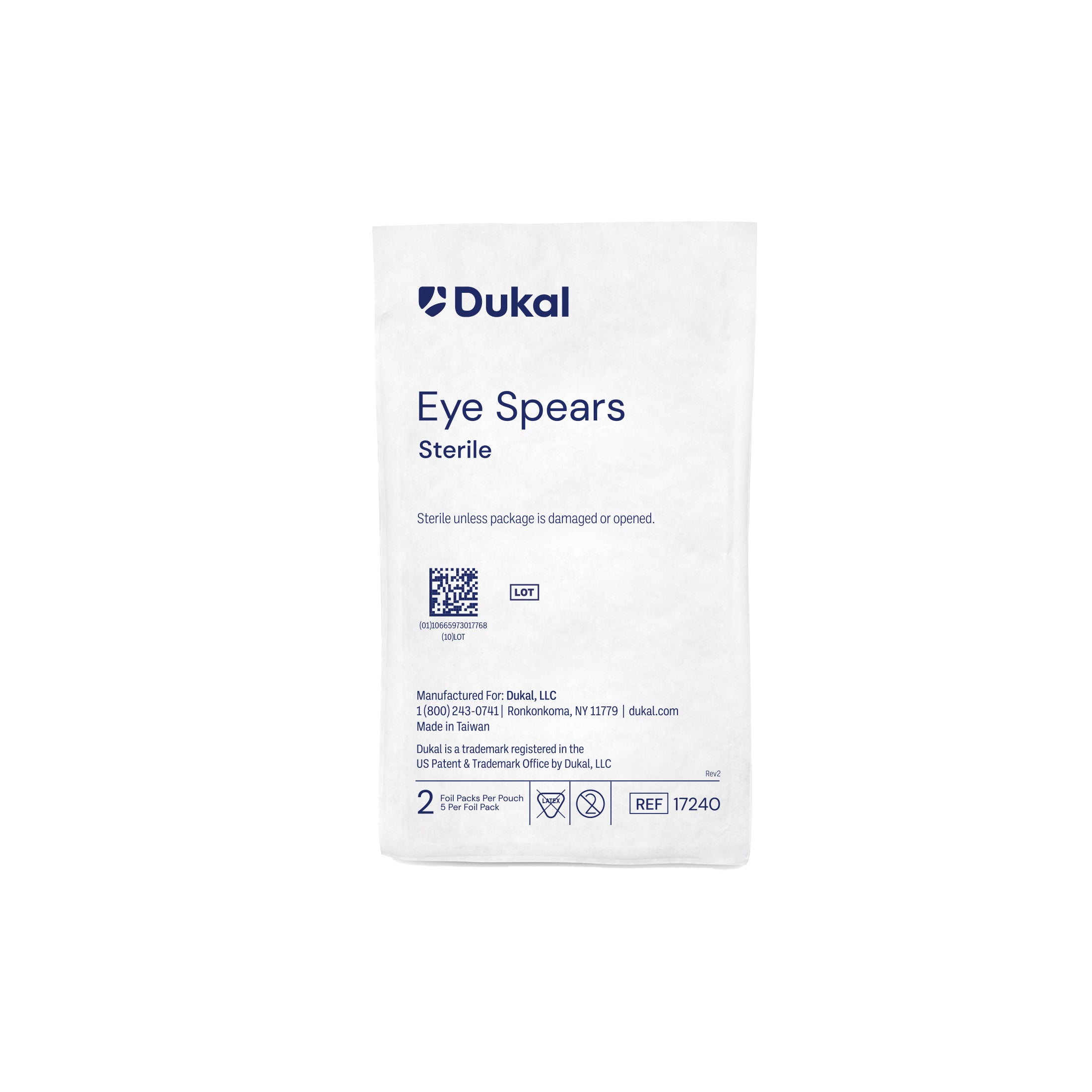 Dukal Corporation-17240 Eye Spear, Sterile (10/pk, 20 pk/cs)
