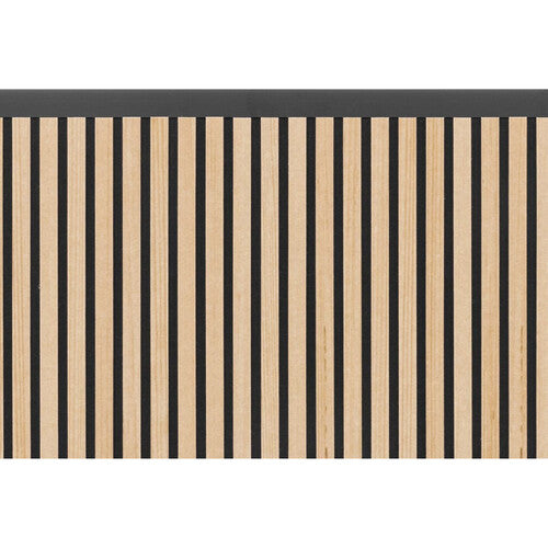 Luxor-MW-7048-WB Grove Modular Wall with Wood Slats and Black Frame (70 x 48")