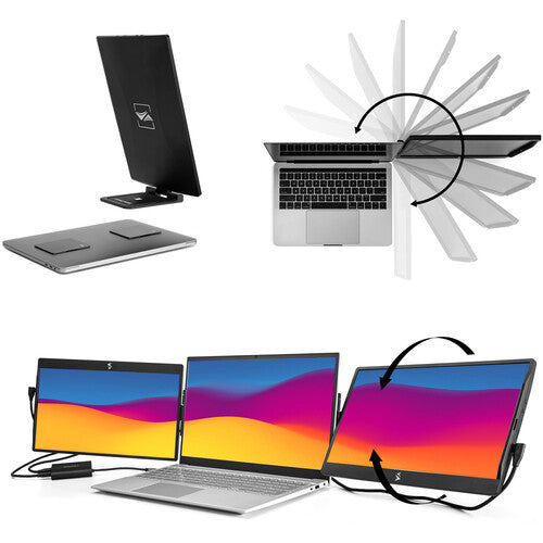 Luxor-STTL14BL-TRI-HB 14" Triple Monitor with Hub