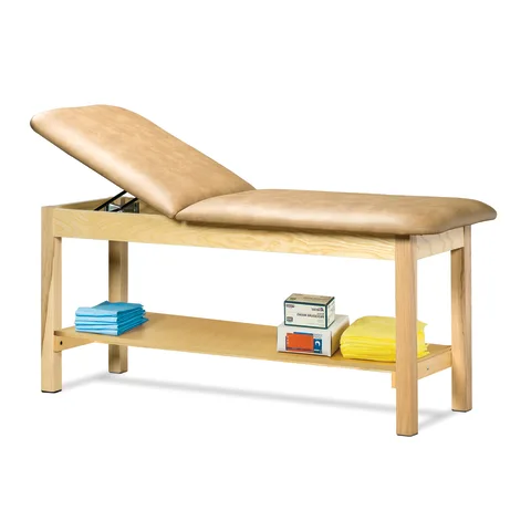 Marketlab Wooden Full Shelf Exam Table w/ Adjustable Backrest