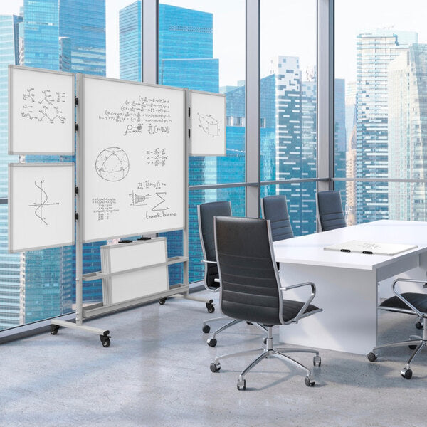 Luxor-COLLAB-STATION Double Sided Mobile Dry-Erase Whiteboard