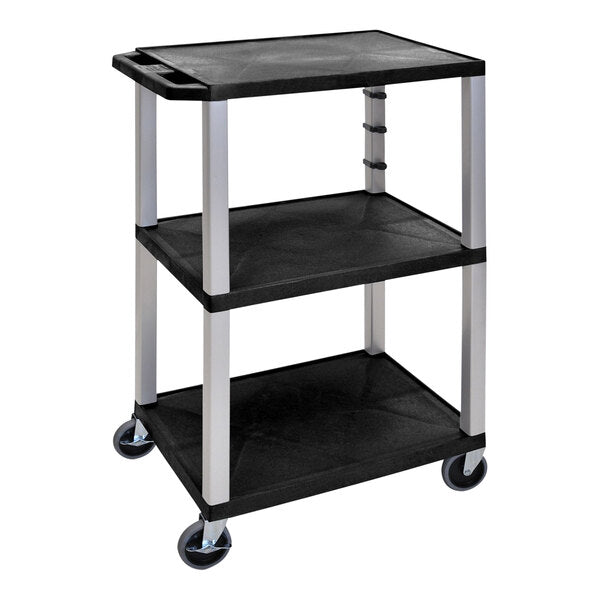 Luxor 42" 3-Tier Plastic Utility Cart