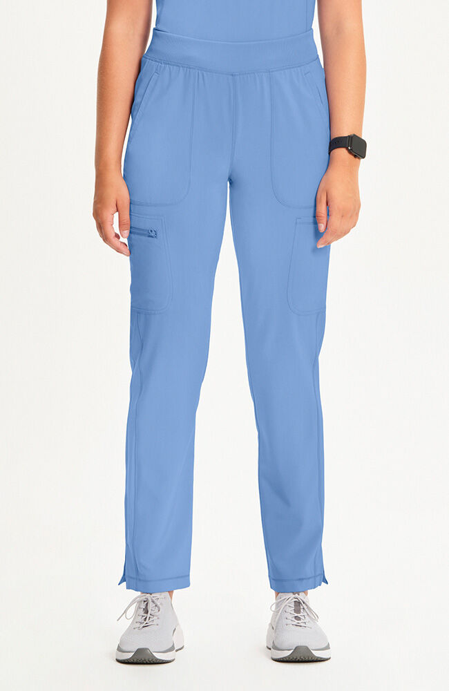 Infinity Women's Mid Rise Tapered Leg Pull-On Scrub Pant - Petite