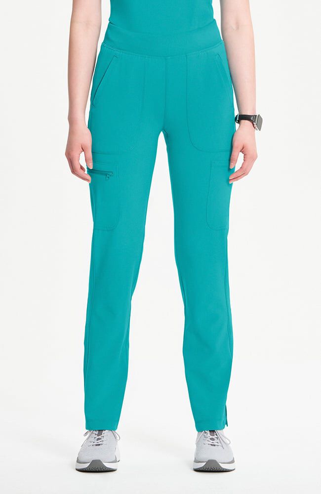 Infinity Women's Mid Rise Tapered Leg Pull-On Scrub Pant - Petite