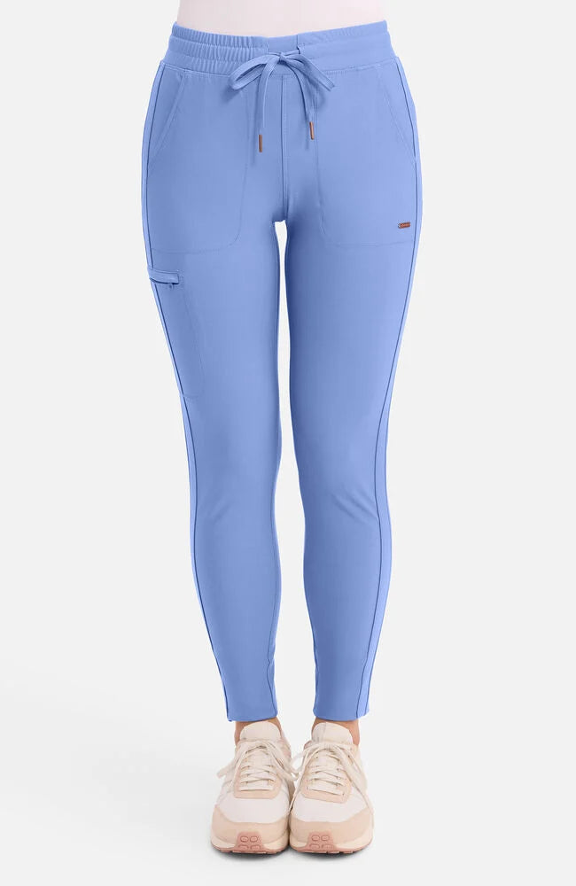 Cherokee Medical Women's Mid Rise Tapered Leg Drawstring Scrub Pant, Petite