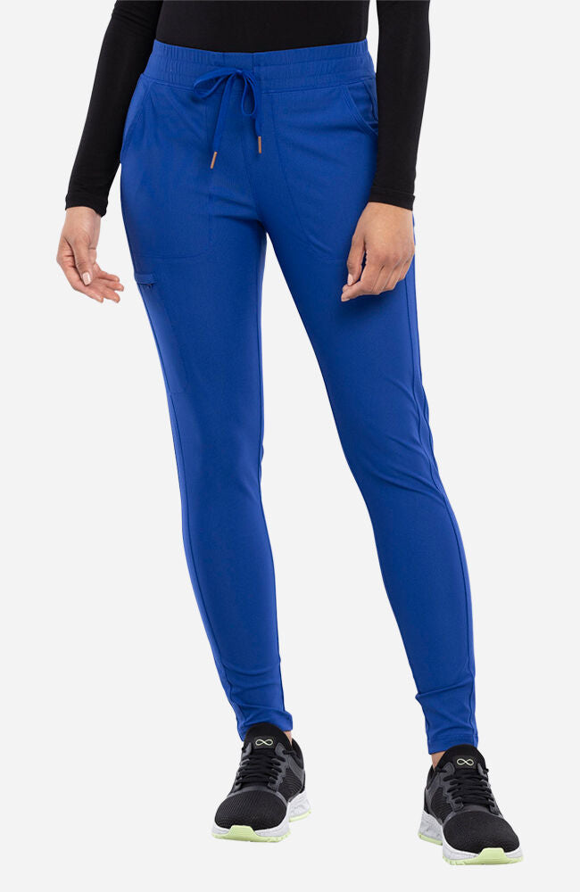 Cherokee Medical Women's Mid Rise Tapered Leg Drawstring Scrub Pant, Petite