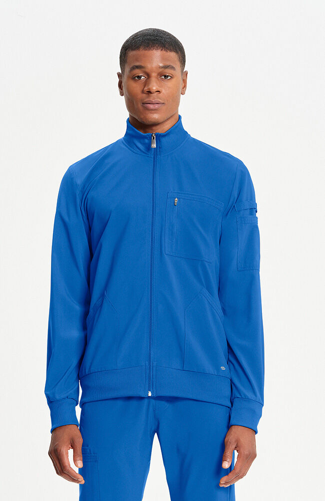 Infinity Men's Zip Front Rib Panel Scrub Jacket