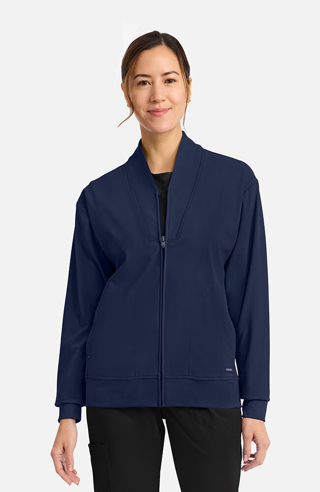 Cherokee Medical Achieve Women's 2-Pocket Shawl Collar Warm Up Scrub Jacket
