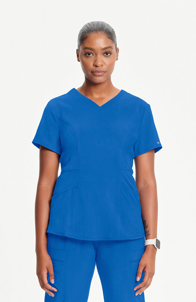 Infinity Women's 3-Pocket Knit Panel V-Neck Scrub Top