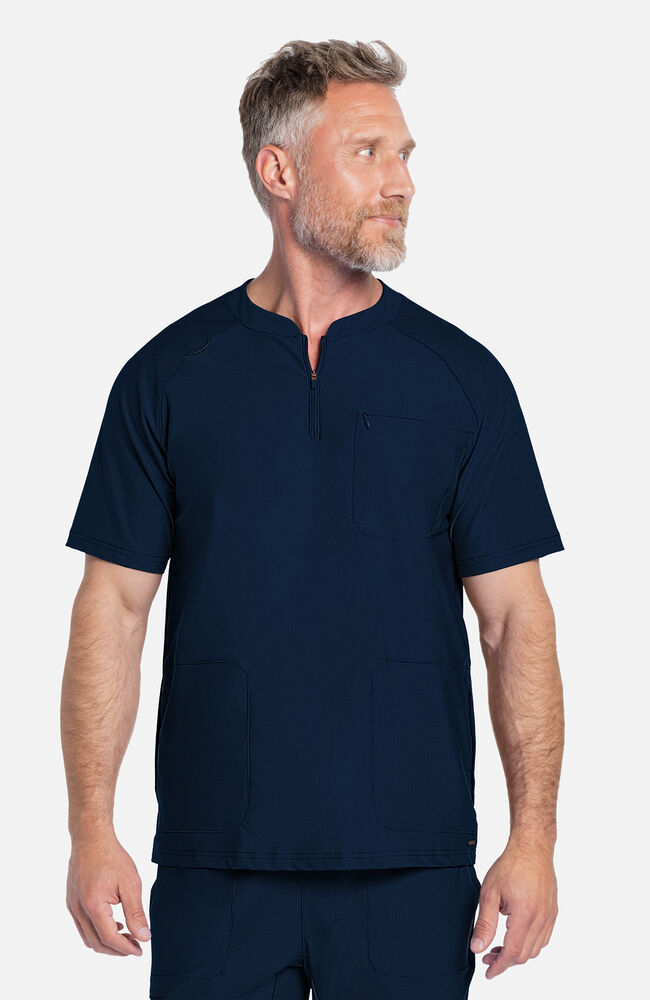 Cherokee Medical FORM Men's Quarter Zip Henley Scrub Top