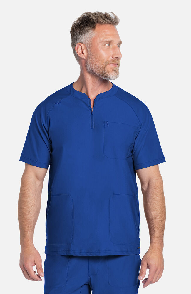 Cherokee Medical FORM Men's Quarter Zip Henley Scrub Top