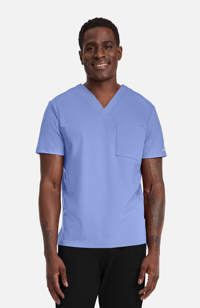 Cherokee Medical Achieve Men's 1-Pocket STRETCH V-Neck Knit Scrub Top