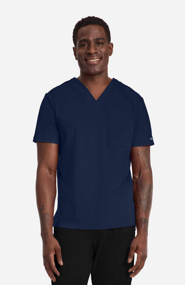 Cherokee Medical Achieve Men's 1-Pocket STRETCH V-Neck Knit Scrub Top