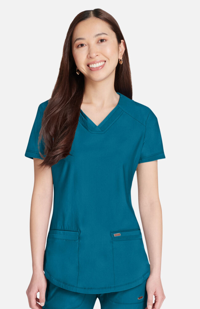 Cherokee Medical FORM Women's Curved Hemline V-Neck Scrub Top