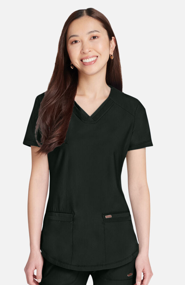 Cherokee Medical FORM Women's Curved Hemline V-Neck Scrub Top