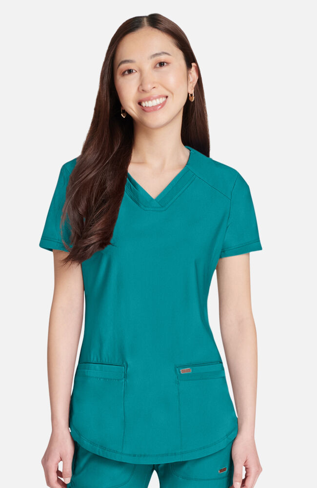 Cherokee Medical FORM Women's Curved Hemline V-Neck Scrub Top
