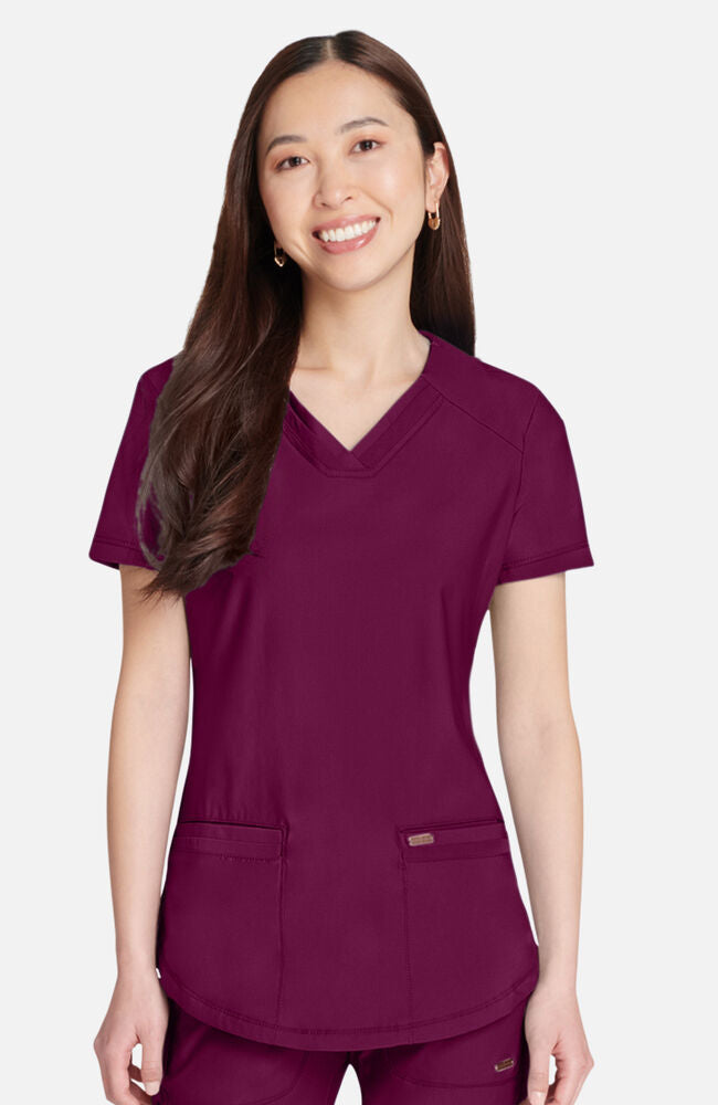 Cherokee Medical FORM Women's Curved Hemline V-Neck Scrub Top