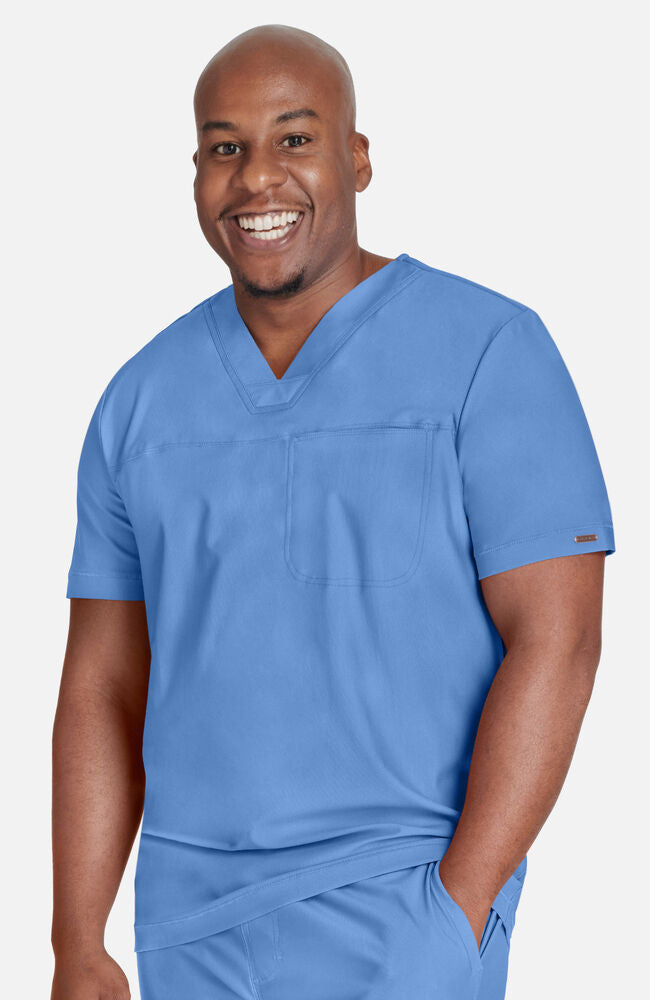 Cherokee Medical FORM Men's Mesh Panel Chest Pocket V-Neck Scrub Top