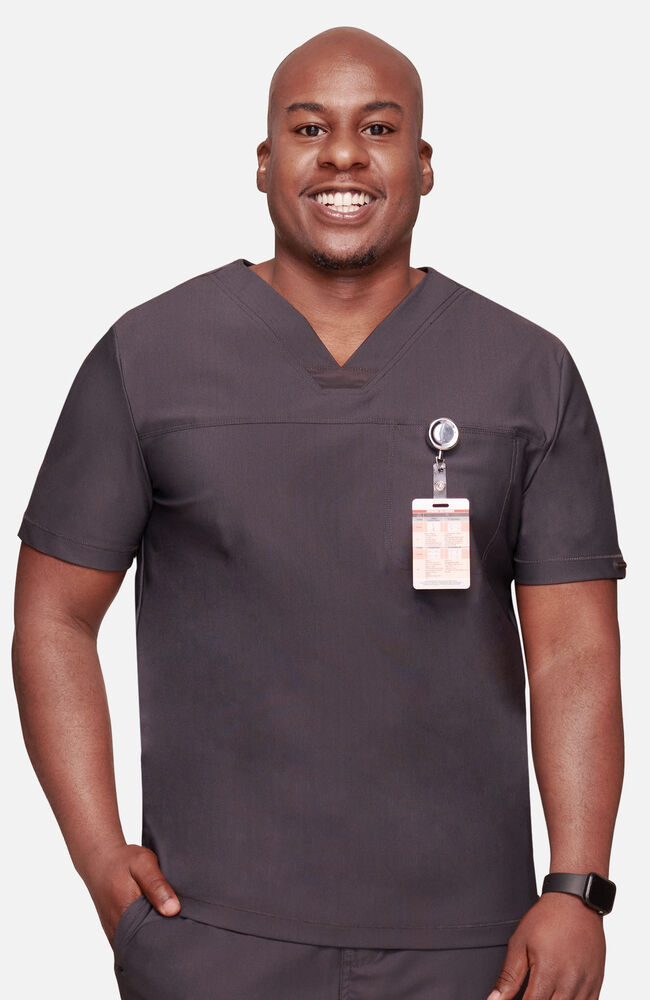Cherokee Medical FORM Men's Mesh Panel Chest Pocket V-Neck Scrub Top