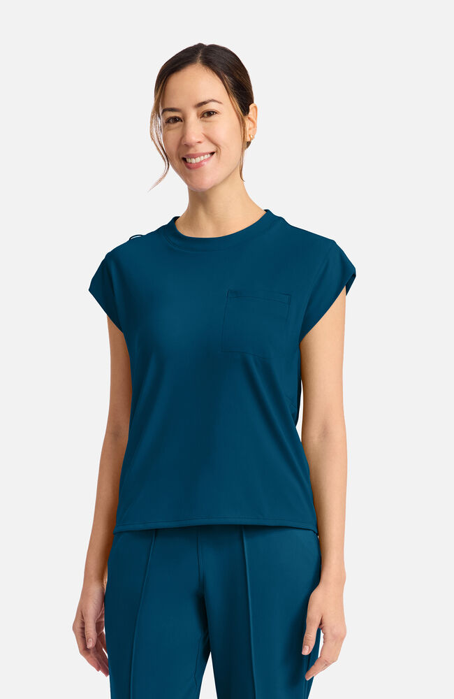 Cherokee Medical Achieve Women's 1-pocket Tuck-In Chest Pocket Crew Neck Scrub Top