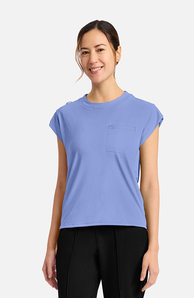 Cherokee Medical Achieve Women's 1-pocket Tuck-In Chest Pocket Crew Neck Scrub Top
