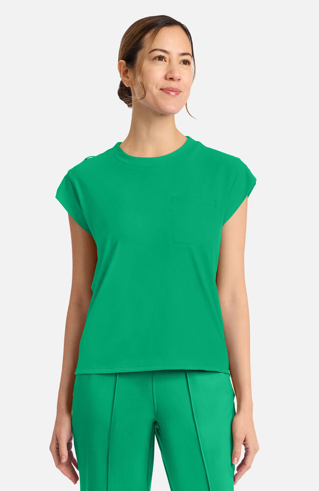 Cherokee Medical Achieve Women's 1-pocket Tuck-In Chest Pocket Crew Neck Scrub Top