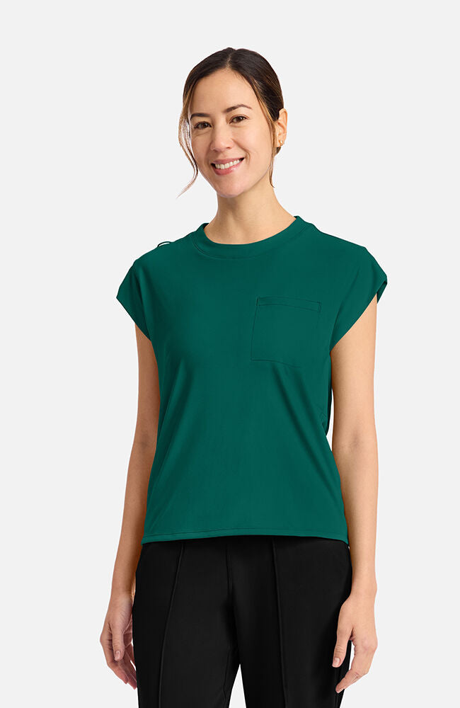 Cherokee Medical Achieve Women's 1-pocket Tuck-In Chest Pocket Crew Neck Scrub Top