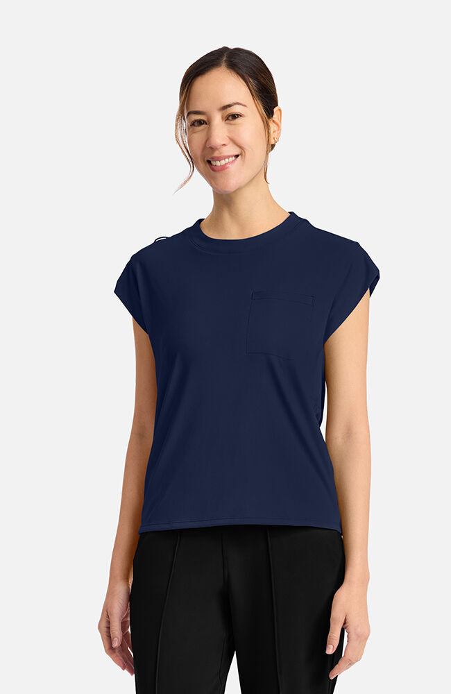 Cherokee Medical Achieve Women's 1-pocket Tuck-In Chest Pocket Crew Neck Scrub Top