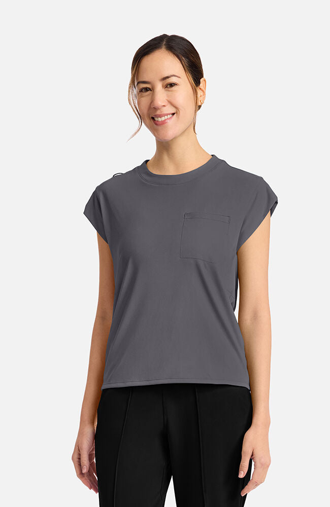 Cherokee Medical Achieve Women's 1-pocket Tuck-In Chest Pocket Crew Neck Scrub Top