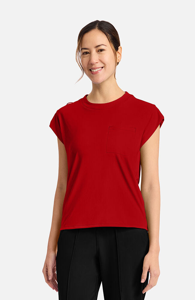 Cherokee Medical Achieve Women's 1-pocket Tuck-In Chest Pocket Crew Neck Scrub Top