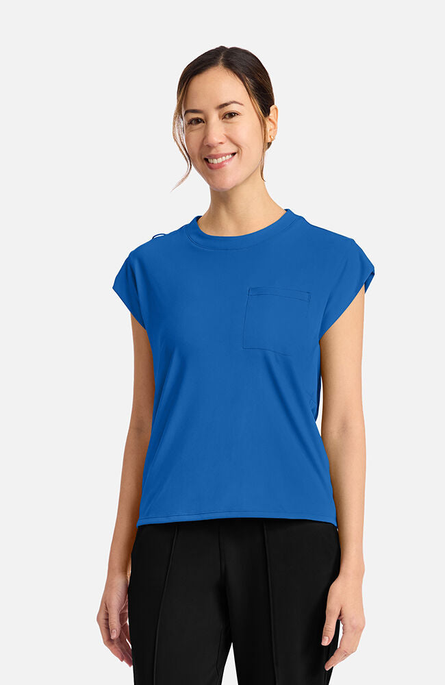 Cherokee Medical Achieve Women's 1-pocket Tuck-In Chest Pocket Crew Neck Scrub Top