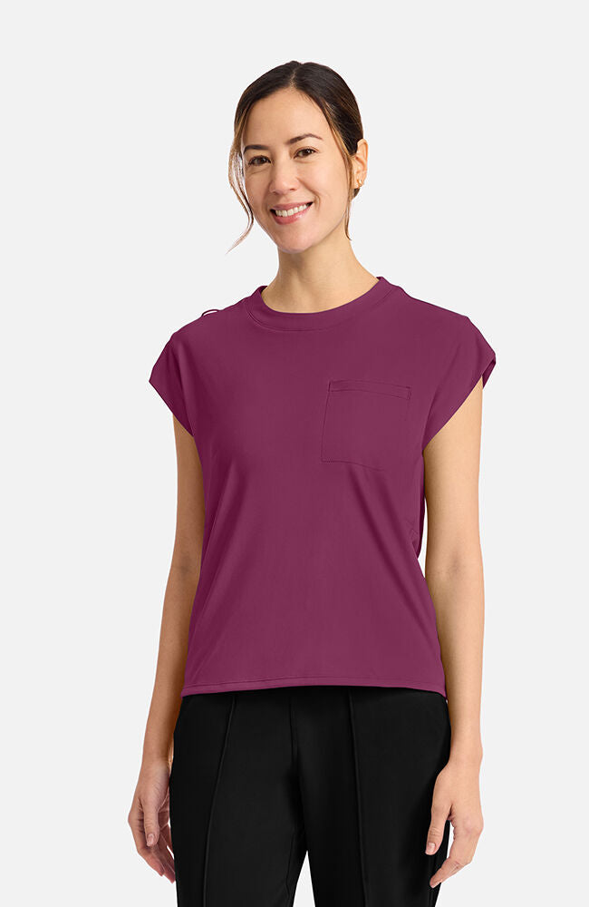 Cherokee Medical Achieve Women's 1-pocket Tuck-In Chest Pocket Crew Neck Scrub Top