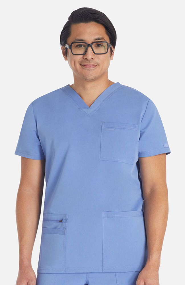 Balance by Dickies Men's Rib Panel V-Neck Scrub Top