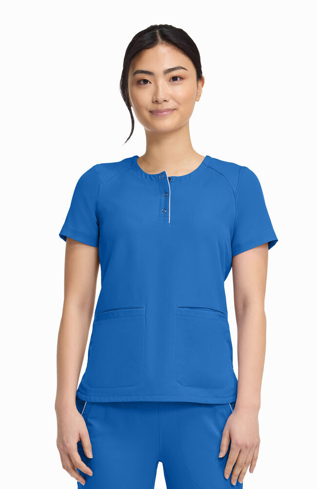 360 by Healing Hands Women's Joy Henley Crew Neck Scrub Top