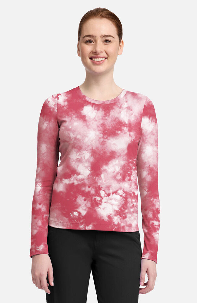 Purple Label by Healing Hands Women's Melissa Tie-Dye Print Underscrub Tee