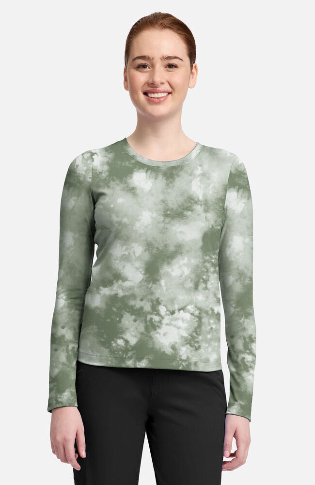 Purple Label by Healing Hands Women's Melissa Tie-Dye Print Underscrub Tee