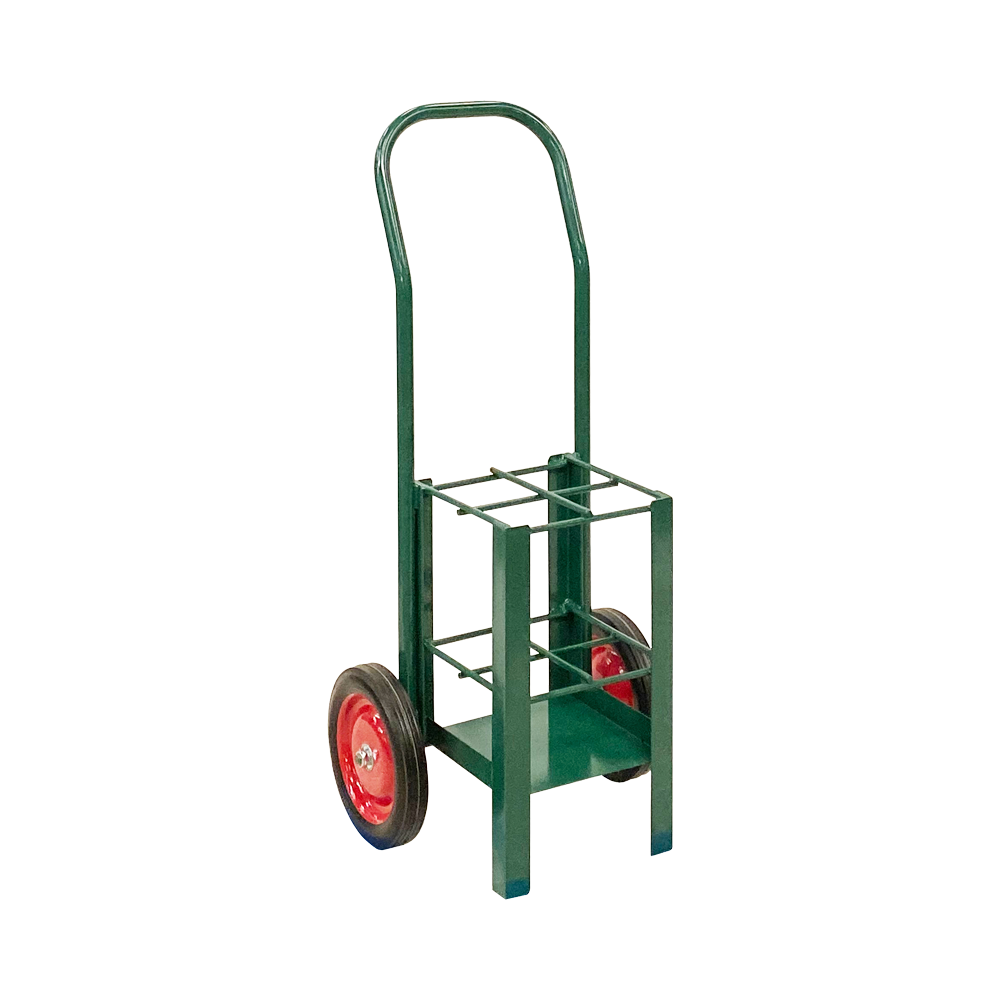 Mada Medical- 2035-Green painted cart for 4 Jumbo D cylinders (2 Wheels) 1/Ea