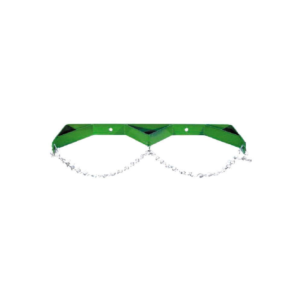 Mada Medical- 2037C-Green painted wall bracket for two cylinders from 7” to 9 1/2” diameter (Chain Style) 1/Ea