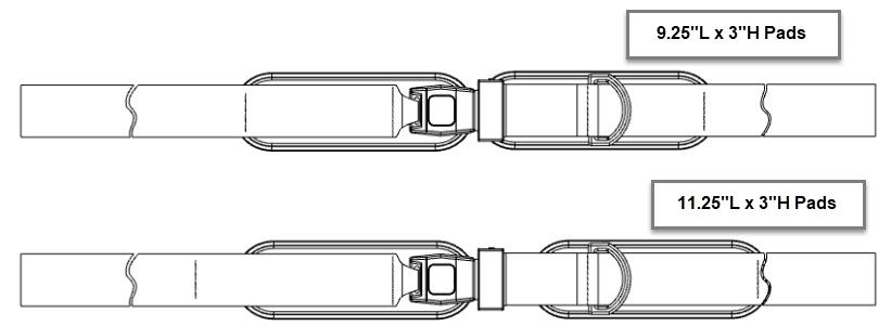 Therafin Belt, 2" Single Pull, PB Security Buckle, 9.25Lx3H Pads