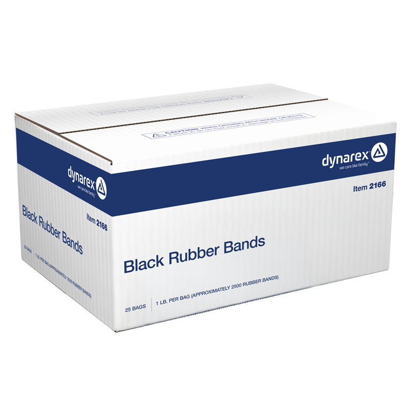 Dynarex-2166 Black Rubber Bands 1 lb. bag (25bags/cs)