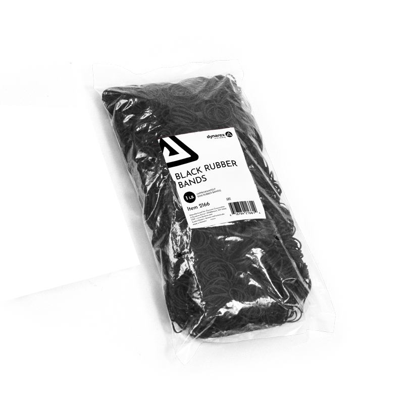 Dynarex-2166 Black Rubber Bands 1 lb. bag (25bags/cs)