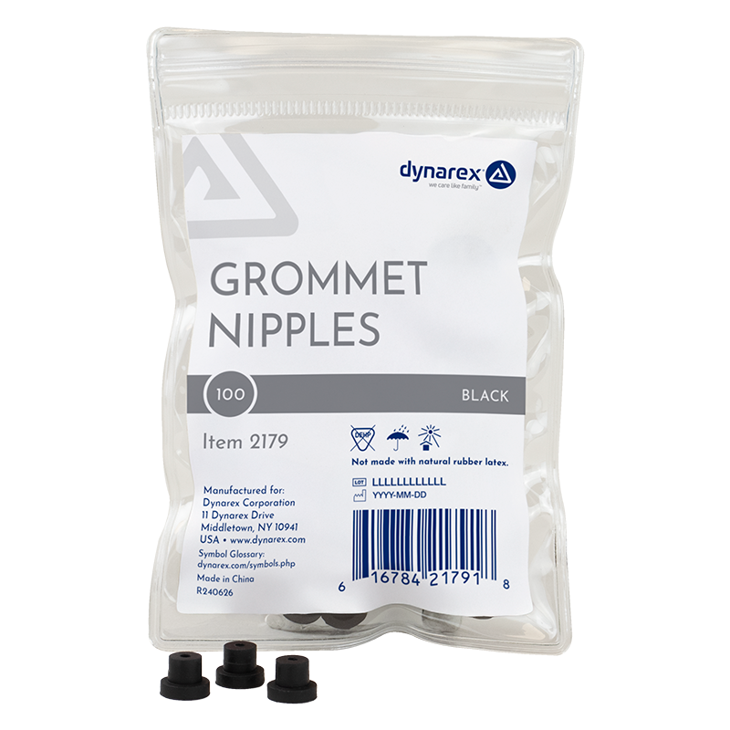 Dynarex-2179 Grommet Nipples Black (25/100/cs)